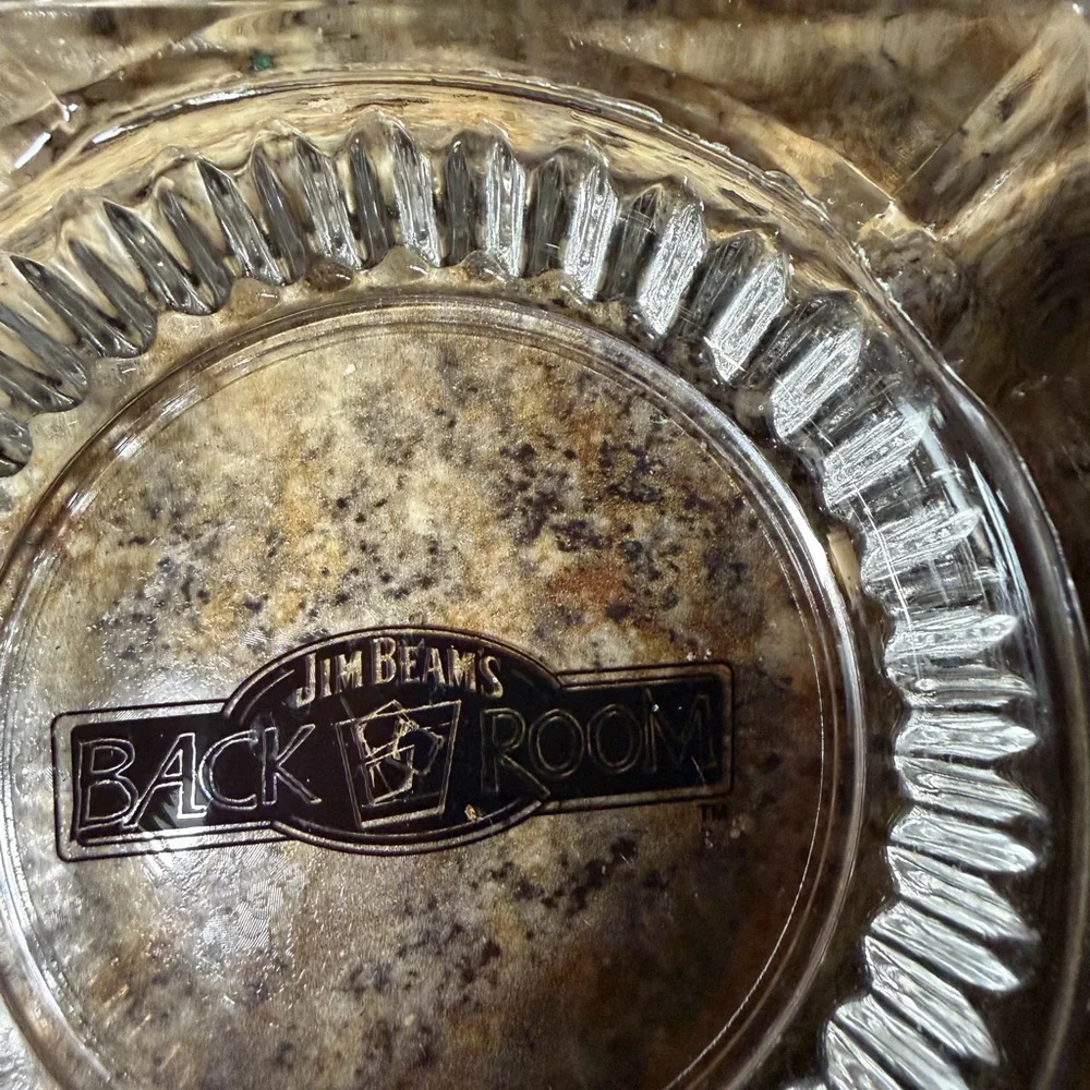 Jim Beam's Back Room Glass Ashtray Vintage